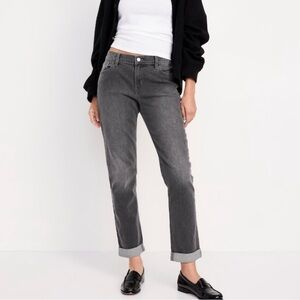 Old Navy Mid-Rise Wow Boyfriend Straight Jeans Women’s SZ 4P in Black